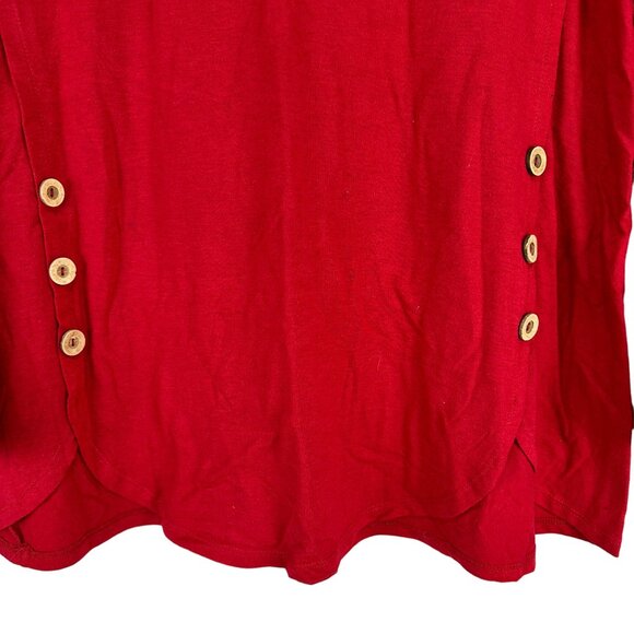 Zenana Premium Women's Plus Size Long Sleeved Blouse Size 2X Red - Picture 2 of 6
